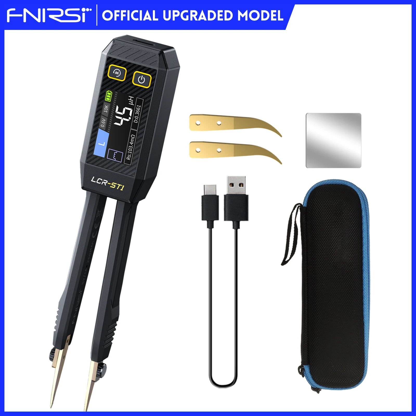 

FNIRSI LCR-ST1 Mini Smart LCR SMD ESR Tester Resistance Capacitance Inductance Continuity Diode Test Measurement Tools