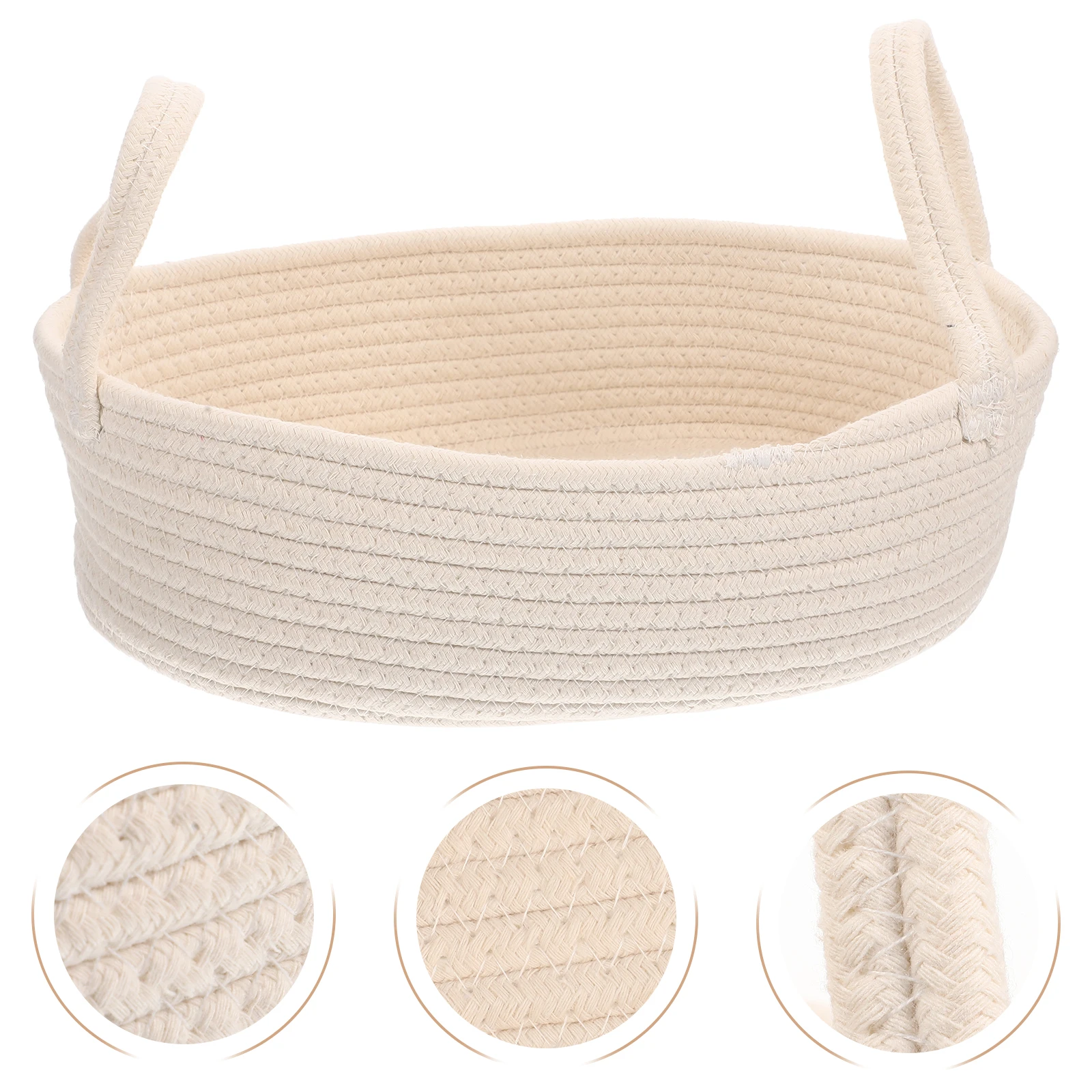 

Nordic Woven Storage Basket Portable Household Sundries Organizer Multi-Function Cotton Thread Basket For Bedroom Bathroom