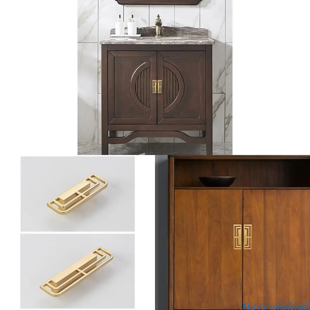 4Pcs Cabinet Door Handle Wardrobe Pulls Simple Square Drawer Knob Hardware 448A