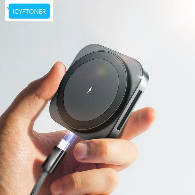 

Folding Desktop Three In One Wireless Magnetic Attraction Wireless Charging Stand Portable Battery Level