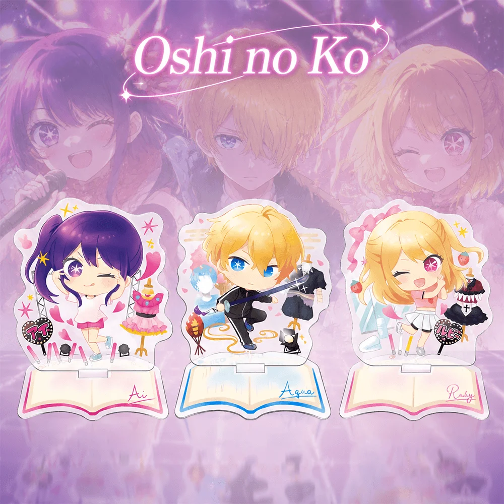 Oshi No Ko Hoshino Ai - Soporte de acrílico de 10 cm con llavero, figura de anime de Ai Hoshino, tema 'Chibi Idol Backstage', adorno de mesa, decoración para escritorio y habitación, regalo.