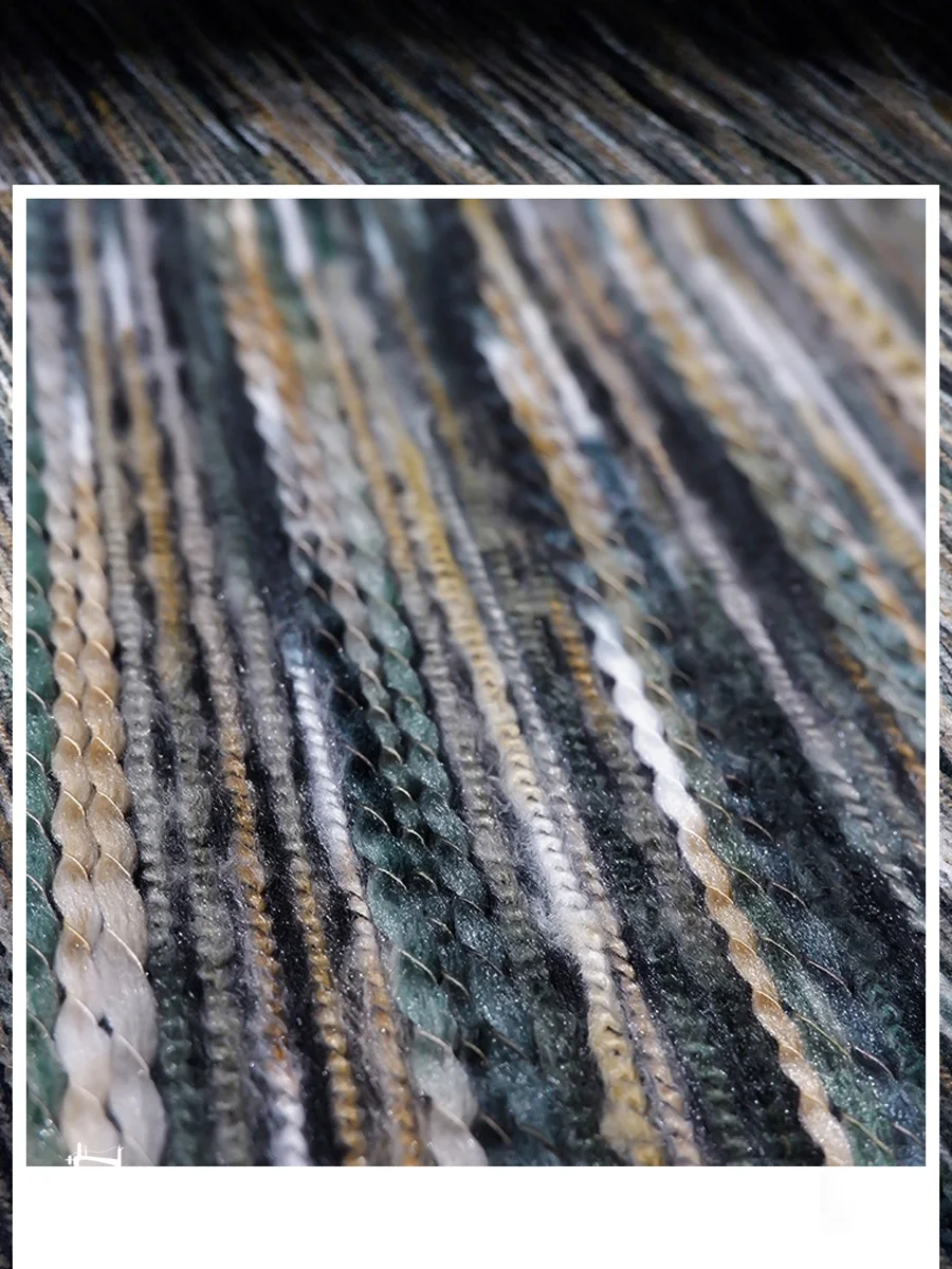 Ethnic, bohemian color, wool felt, three-dimensional twist, knitted texture, fabric jacket, creative designer fabric