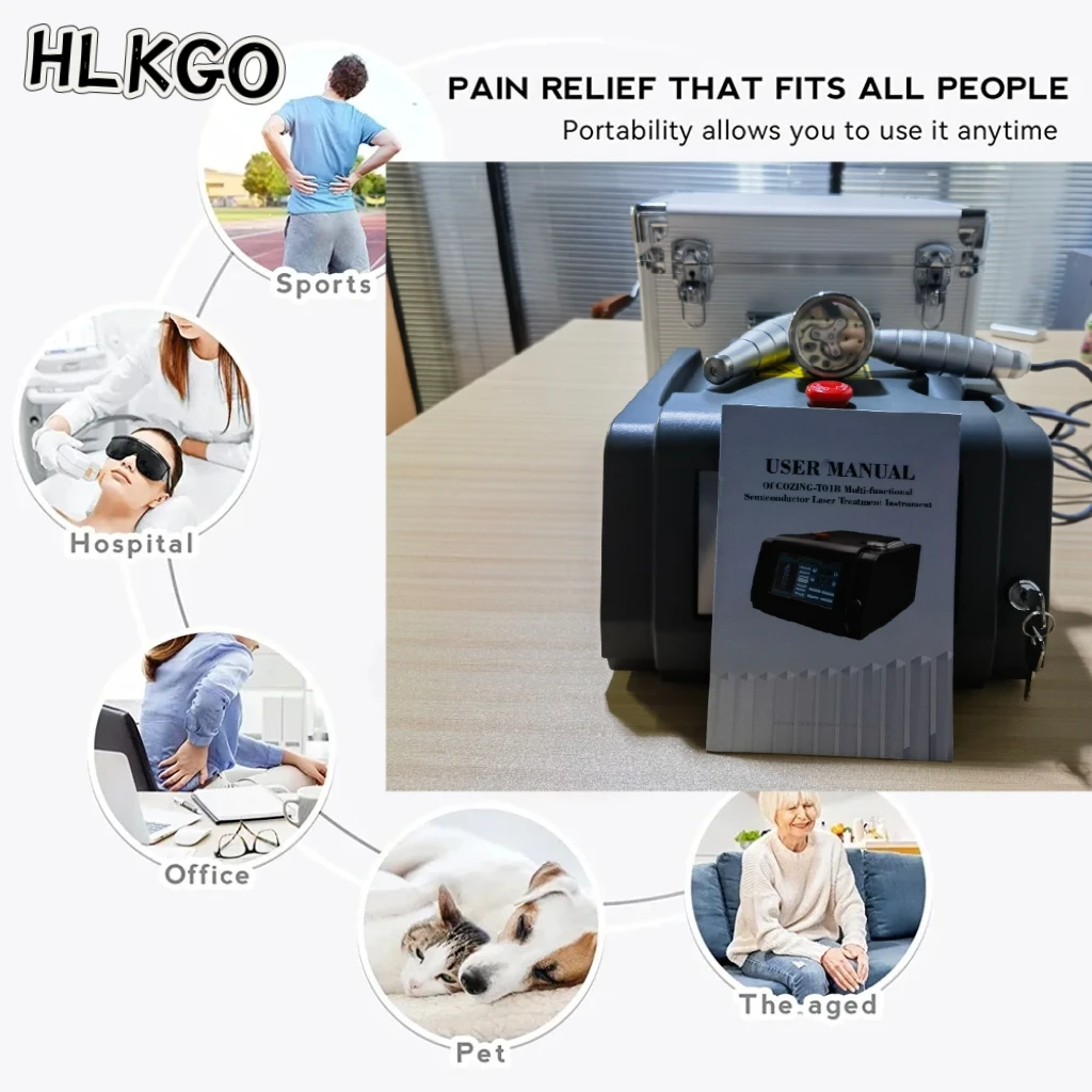 Dispositivo de terapia con láser frío, láser de 808nm y 650nm para aliviar el dolor, curación de articulaciones musculares, diseño portátil antiinflamatorio