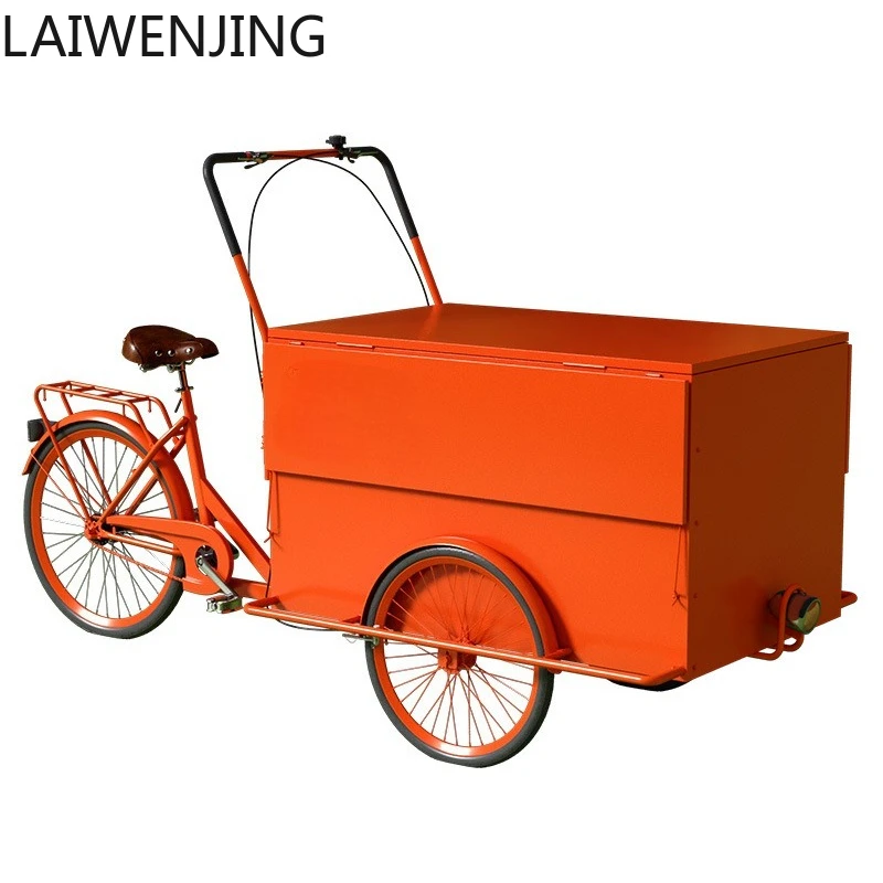 

HLZ Three-Wheel Stall Rack Flower Cart Street Side Stall Selling Food Cart