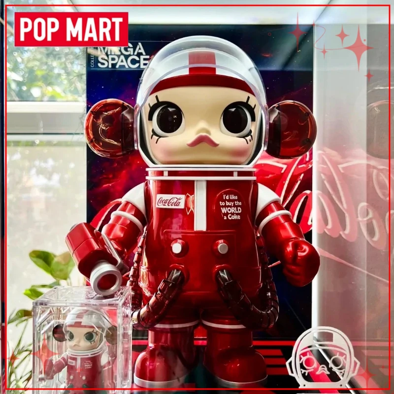 

Оригинальная фигурка POPMART MEGA SPACE MOLLY 400% Coca-Cola, детский подарок, милая статуэтка, большие украшения