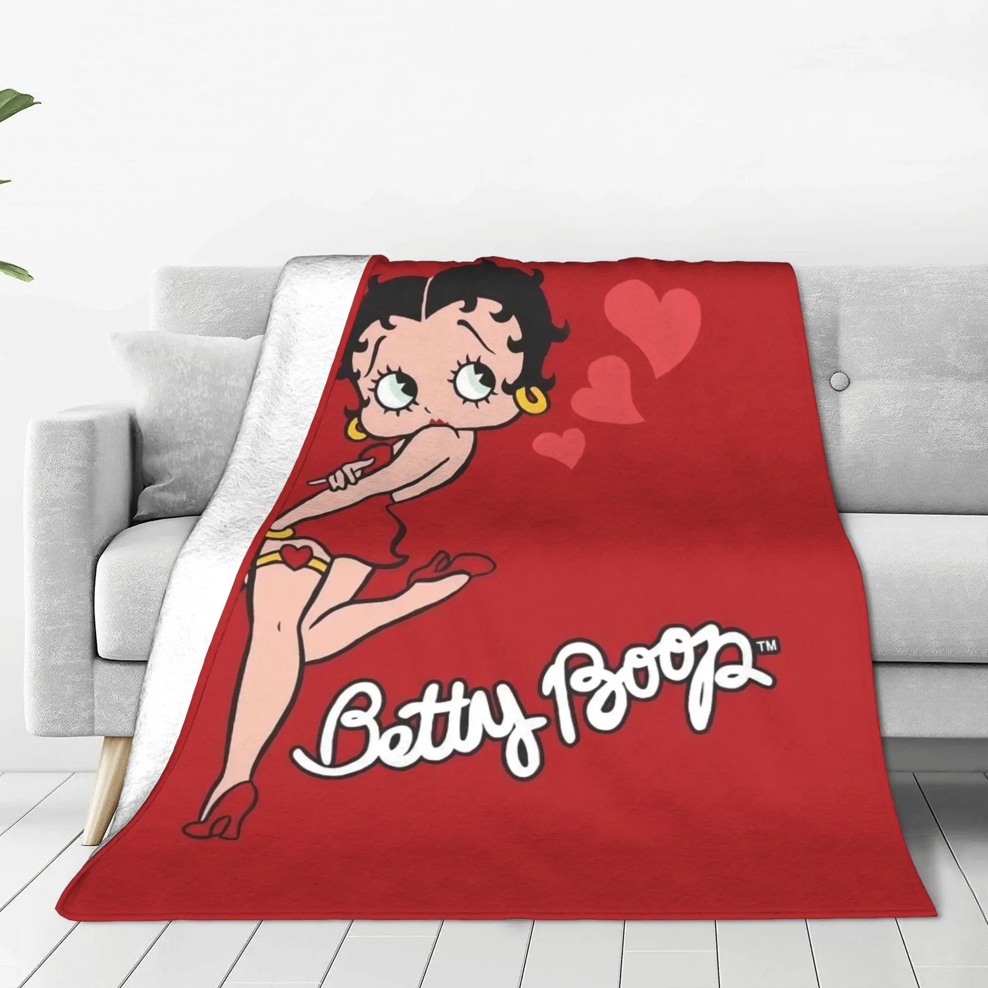 B-Betty Blanket Cover Fleece Cute Cartoon Girl Super Soft Throw Blanket for Car Sofa Couch Bedspread