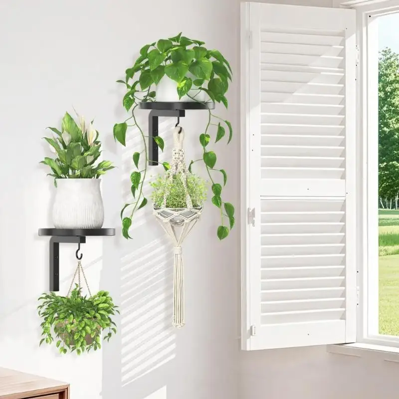 QX2E 2Pack Modern Metal Flower Pot Holder For Window knowledge Or Hallway Space