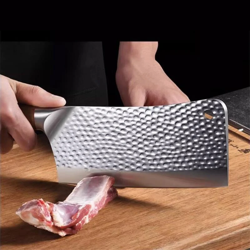 PLYS-cuchillo de acero inoxidable para cortar huesos, pollo y costillas utensilio grueso para cortar, cocina, forjado a mano