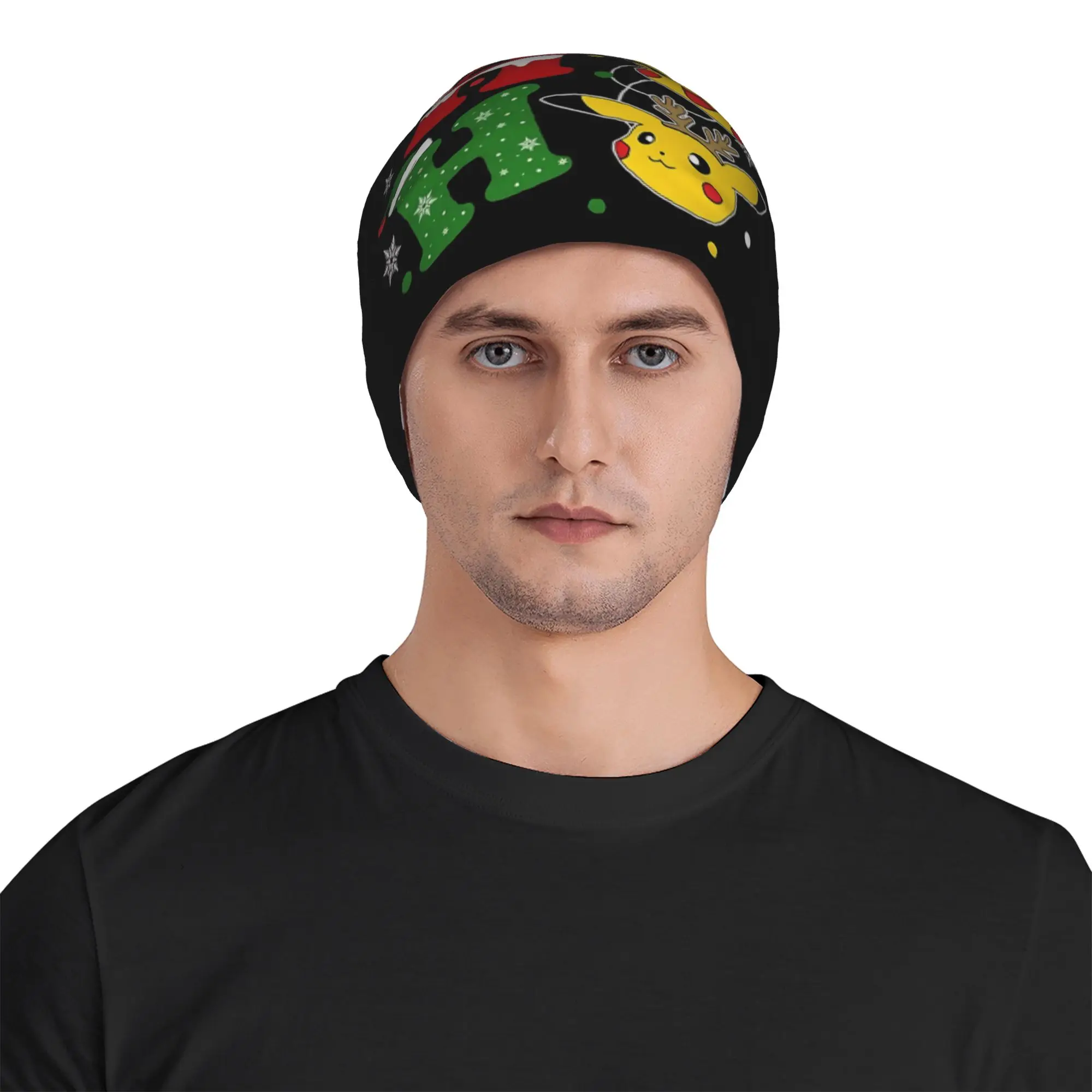 Gorros   Outdoor Hats Pokemon Pikachu Christmas Thin Hat Bonnet Special Skullies Beanies Caps Men Women's Earmuffs