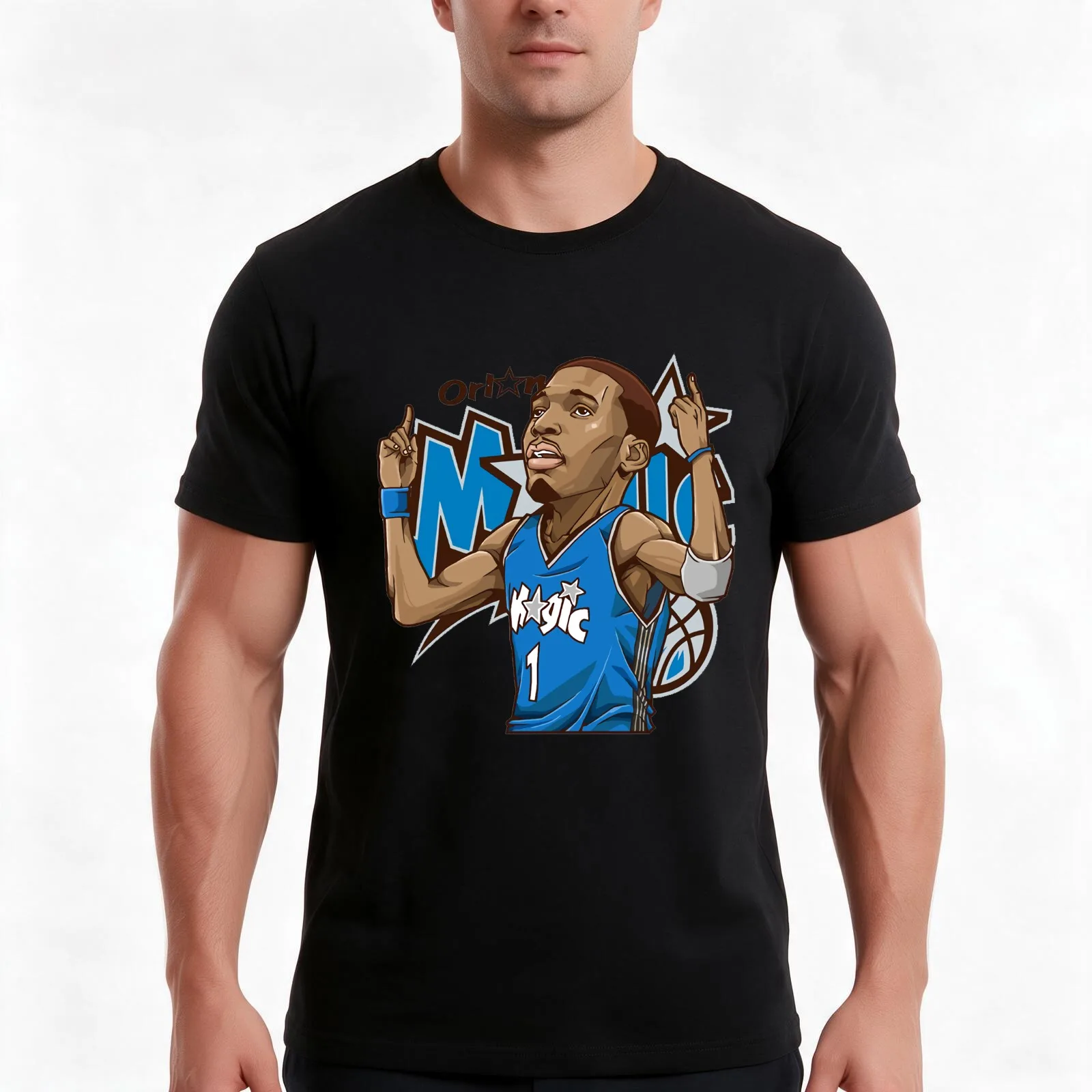 Tracy McGrady 1 T-MAC Basketball art Chibi Style T-Shirt Summer Casual Cotton Tee Oversized Streetwear Tops Unisex Men Women