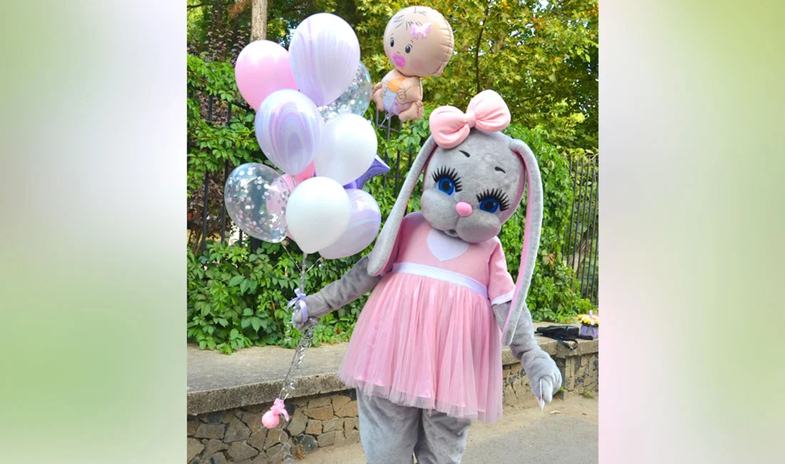 Costume da mascotte di orsacchiotto rosa di Natale, personaggio dell'orso bianco, parco divertimenti, animazione, festa di Halloween