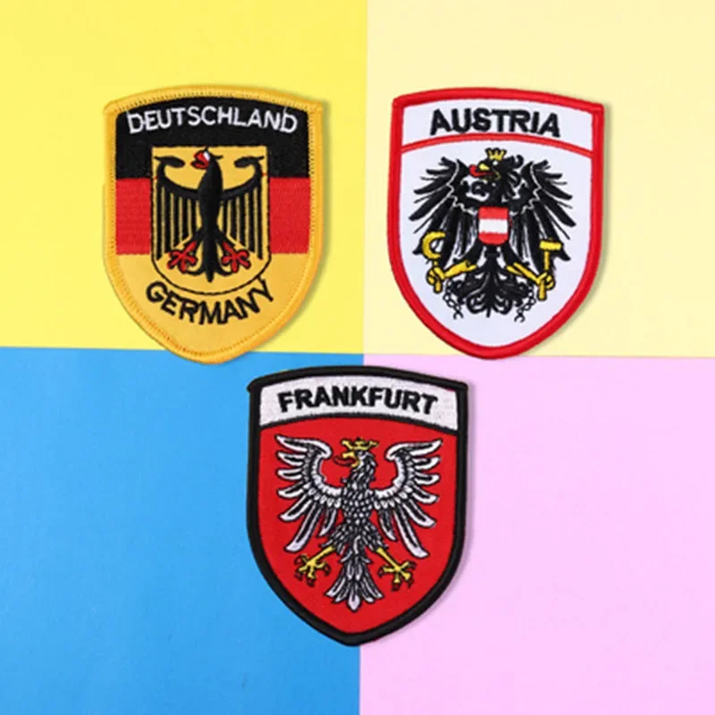 Clothing Iron on Patches Europe National Emblem Armband Austria Symbol Germany Frankfurt Eagle Coat of Arms Deutschland Insignia