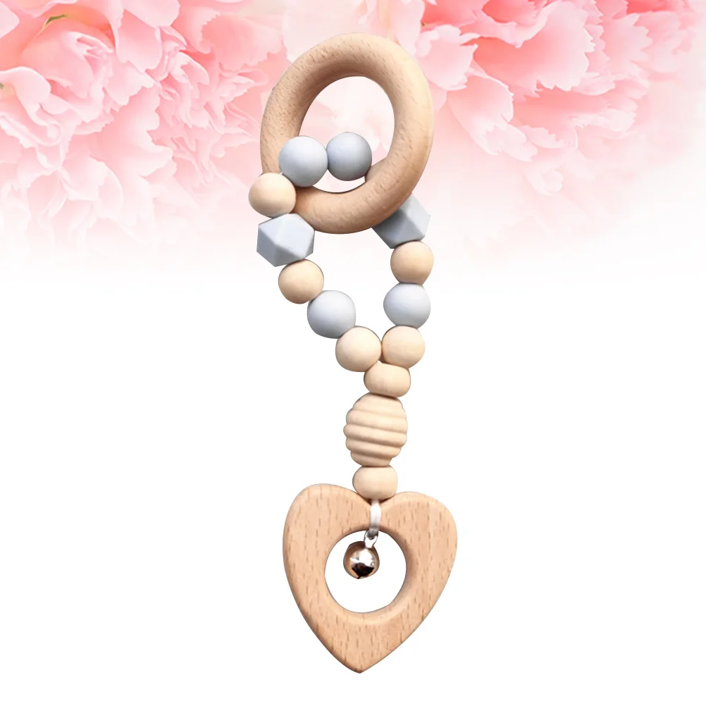 

Детские прорезыватели, деревянные силиконовые бусины, молярная цепочка, подвеска, образовательная детская палочка для укуса новорожденных, молярная палочка