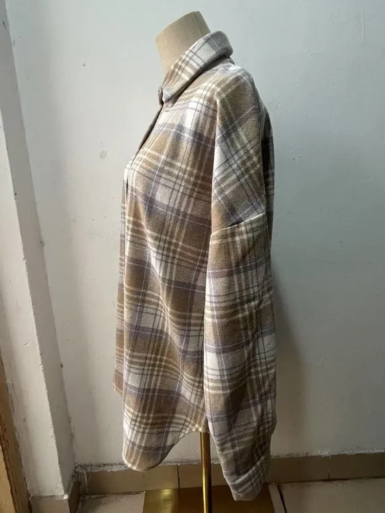 Chemises surdimensionnées à manches longues pour femmes, chemisier basique Vintage pour dames, manteau, vêtements pour femmes Y2k, nouvelle collection automne hiver