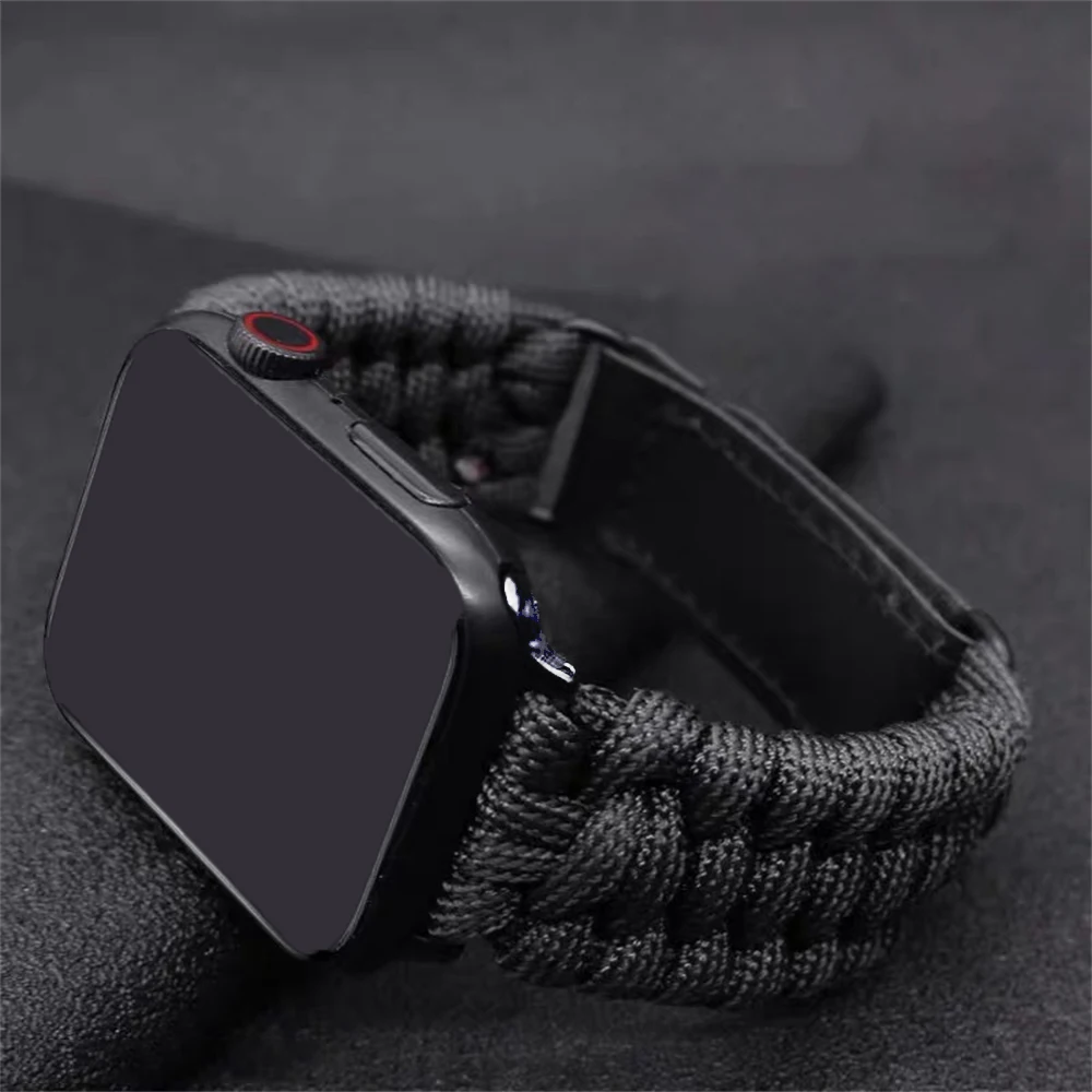 For apple watch ultra 2 49mm band 44mm 40mm 45mm 41mm 42mm 49mm Nylon Braided Outdoor Bracelet iWatch Series 3 4 5 SE 6 7 8 9