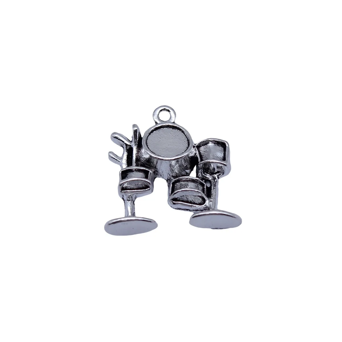 WYSIWYG 10pcs 21x20mm Antique Silver Color Musical Instruments Drum Charms For DIY Jewelry Making