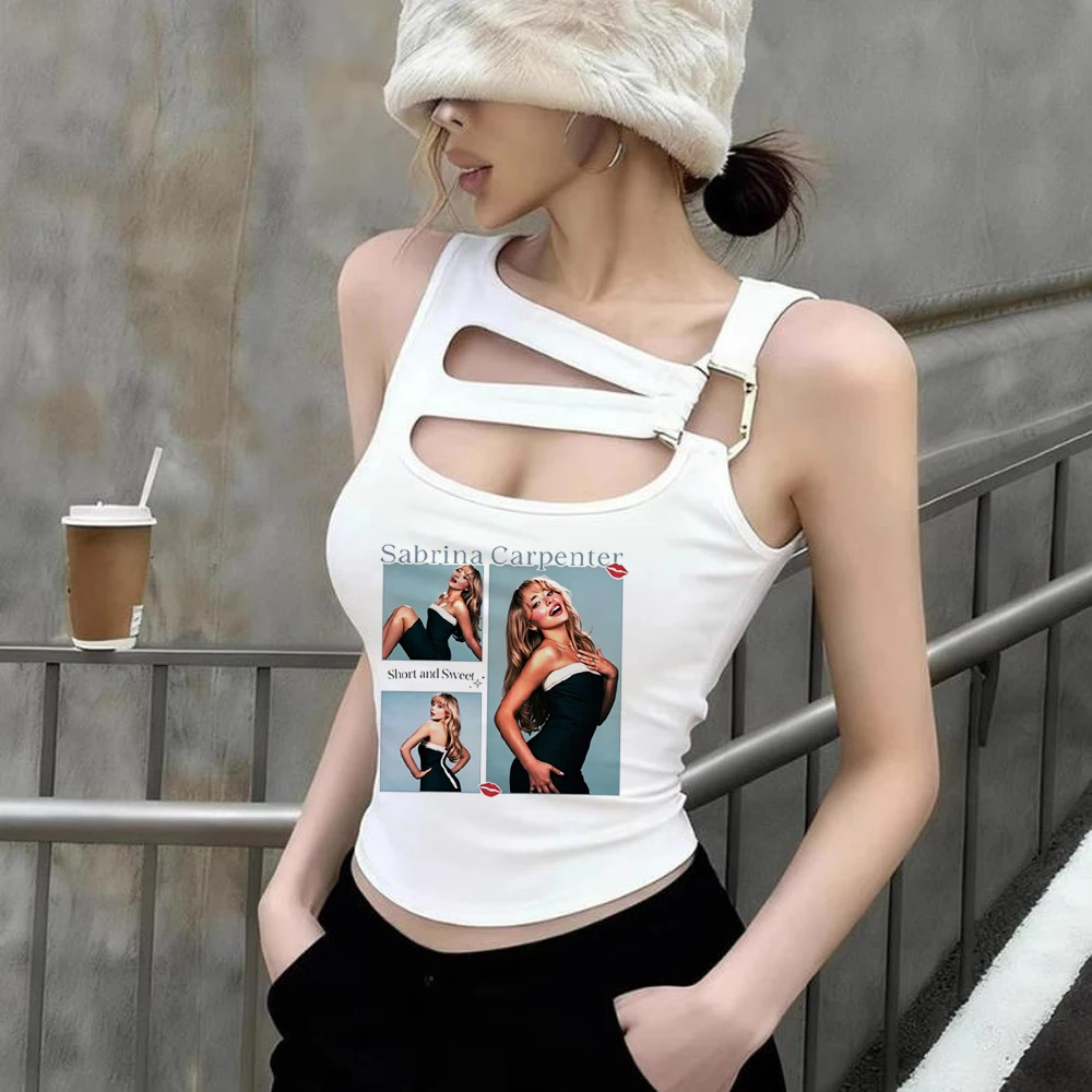 Sabrina Carpenter cropped top girl japan emo funny tshirt harajuku goth emo grunge