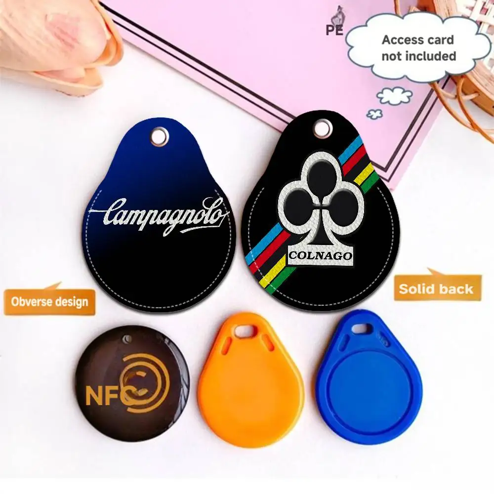 C-Campagnolo Keychain Access Card Bag Key Tag Ring Leather Card Holder Keychain Key Ring Door Lock Access Tags