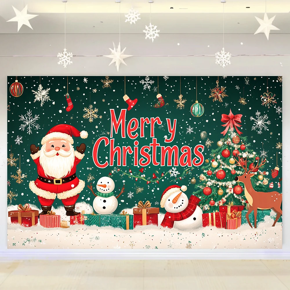 Merry Christmas Banner Garage Door Party Decor Festival Home Background Wallpaper Christmas Supplies Xmas Ornament 180*110CM