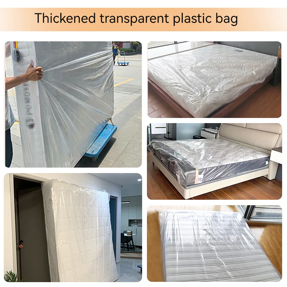 200/180/150/120cm Mattress Transparent Protective Case Mobile Home PE Plastic Film Bag Storage Packaging Dustproof Moistureproof