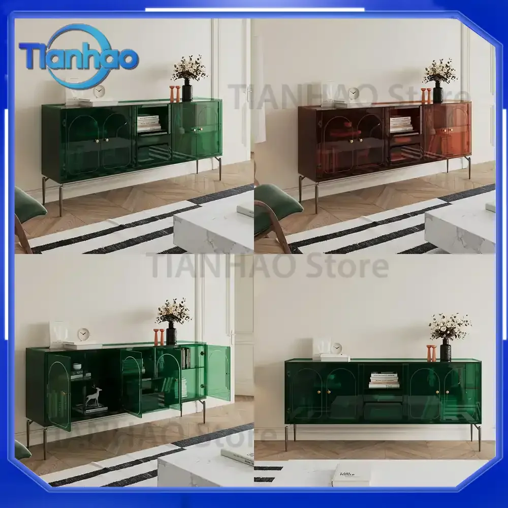 Acrylic Wine Cabinet for Sofa Living Room Decoration Entrance Glass Simple Dining Side Cabinet Storage Bucket Cabinet