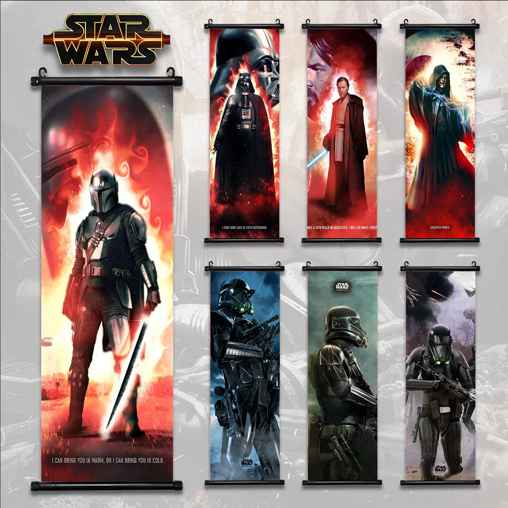 Disney Star Wars Poster Stormtrooper Movie Wallpaper Wall Artwork Canvas Painting Print Hanging Scroll Skywalker Home Deco Art