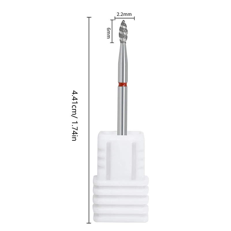 Diamant Nagel Bits Tornado Flamme Nagel haut Bohrer Maniküre Cutter Rotations grat Bohrer Zubehör Spiral Nagellack mühlen Werkzeug