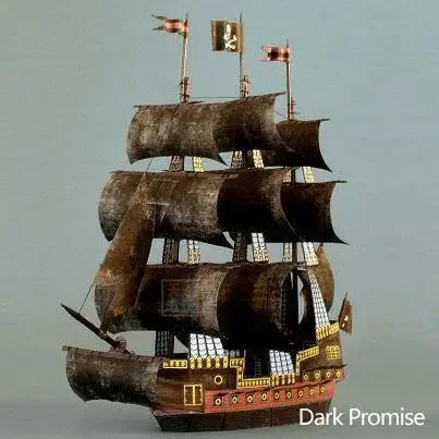 

Пиратский корабль Призрачный корабль Темное обещание 3D бумажная модель DIY 3D оригами с ручным управлением Papercraft