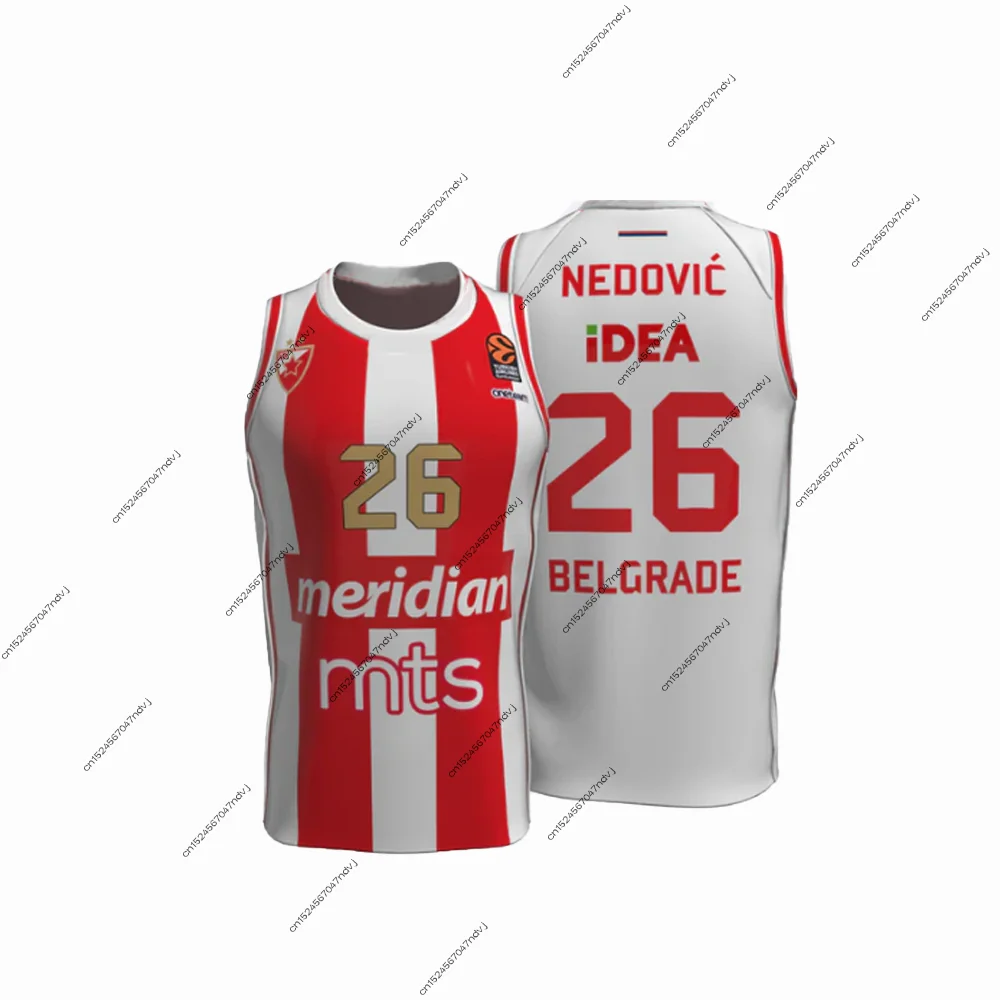 23/24 New Arrivals KK Crvena zvezda Basketball Jersey Vest Serbia Men/Boy Basketball Jersey Fans Special Basketball Kit