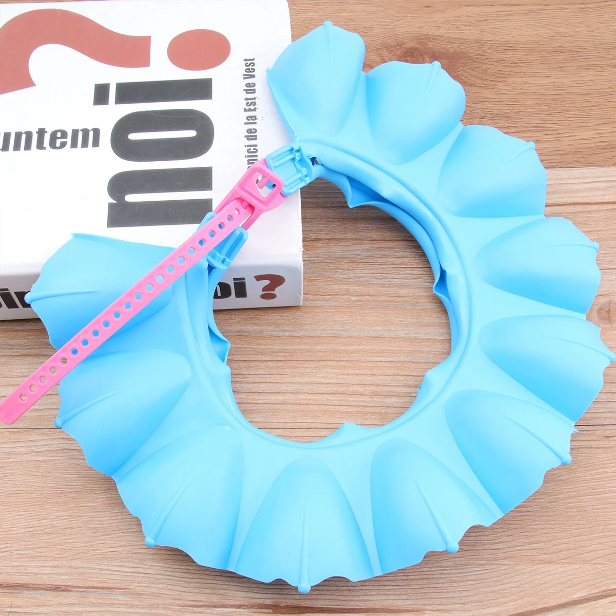 

Водонепроницаемая защита для ушей для детского душа, регулируемая синяя шапочка из ТПЭ для мытья волос для младенцев, шапочка для детского душа, мягкая дышащая