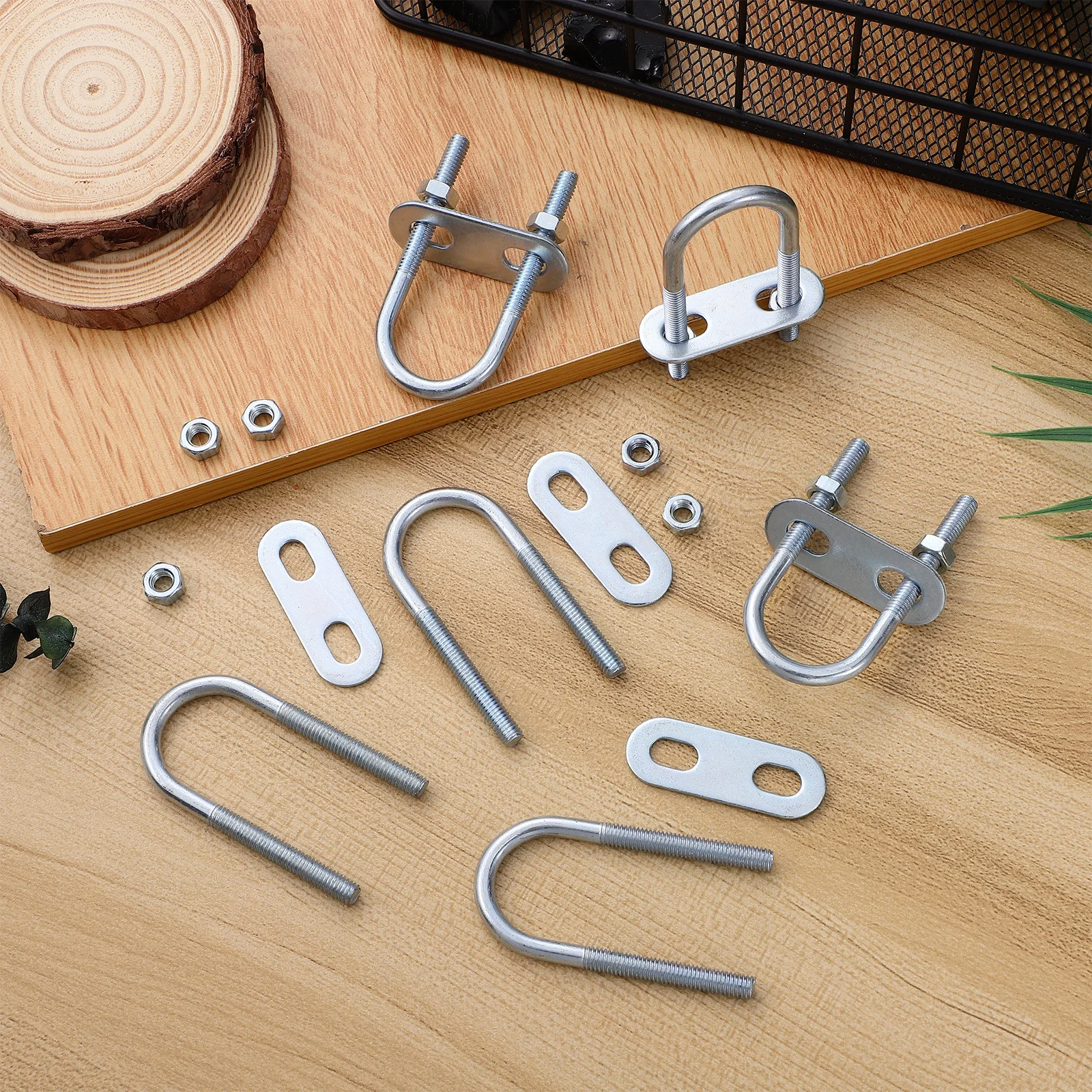 

6Pcs U Shaped Bolts Stainless Steel U Bolts Comprehensive Set for Various Applications Hardware Marine Automobiles