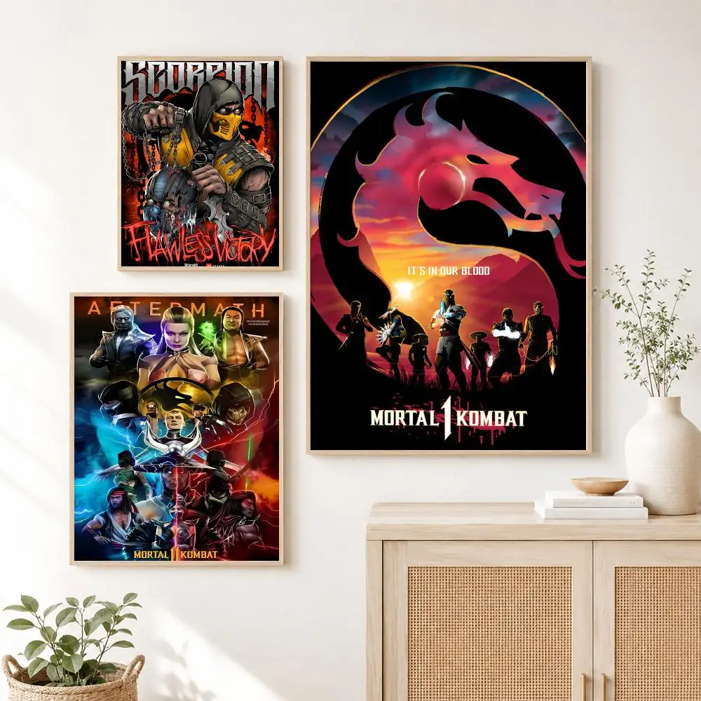 Game M-MortalS Kombat Poster Waterproof HD Modern Peel And Stick Wall Decor Living Room Dorm Garage