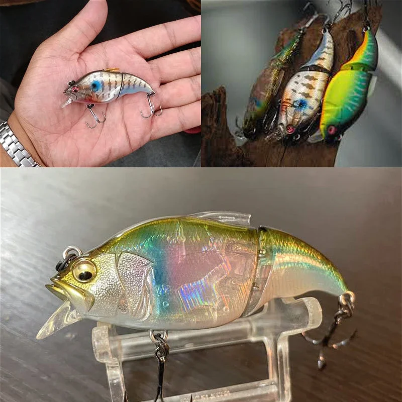 

EASYFISH 1 Piece 3D Bionic Fish Eye Double Jointed Fishing Lure 71mm/9.7g 8 Colours Floating Minnow Artificial Hard Bait