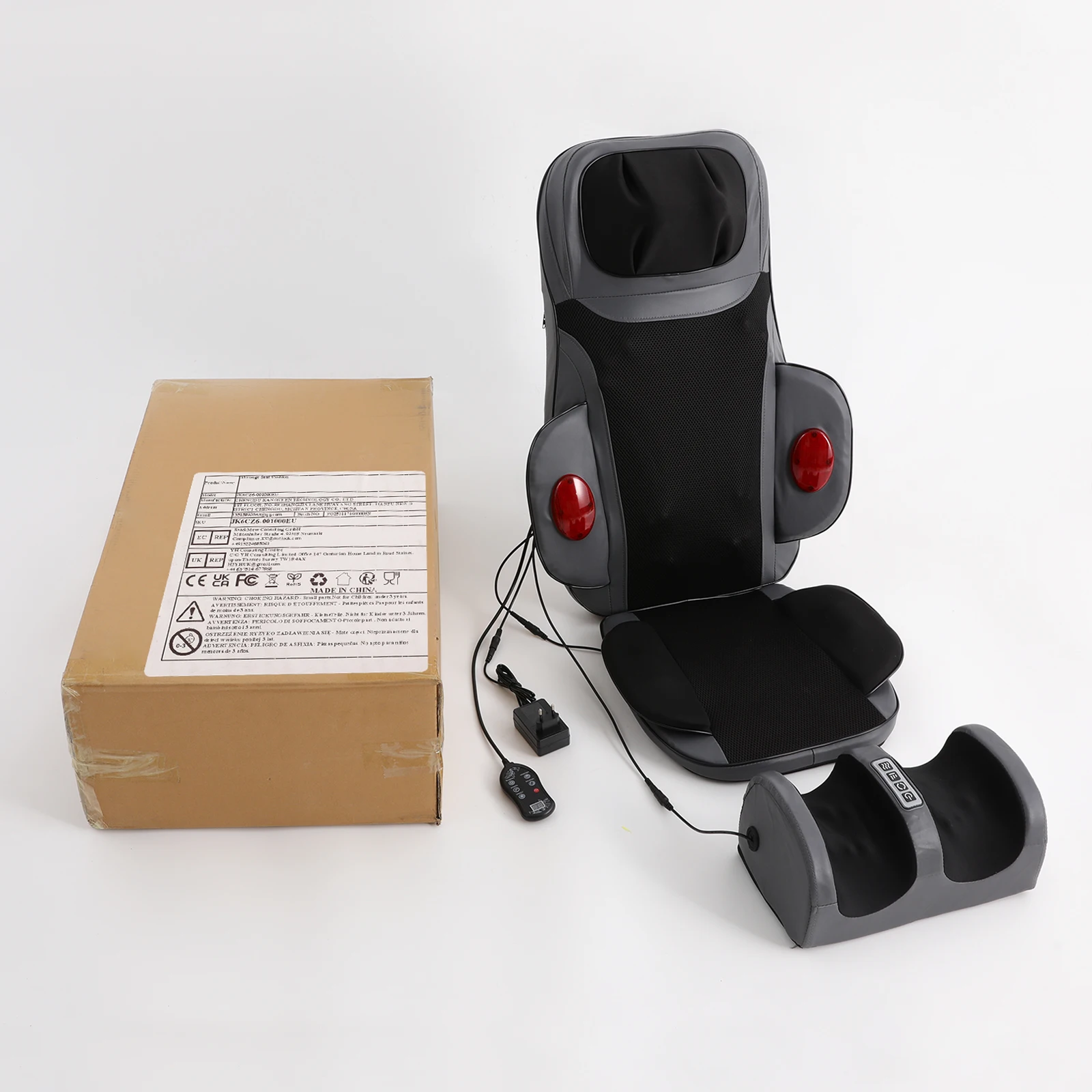 24W Multifunktions-Rückenmassagekissen mit Fußmassagegerät, Fußstützenmassage mit Wärmefunktion, Vibration für Sofas, Autos – Detail 10