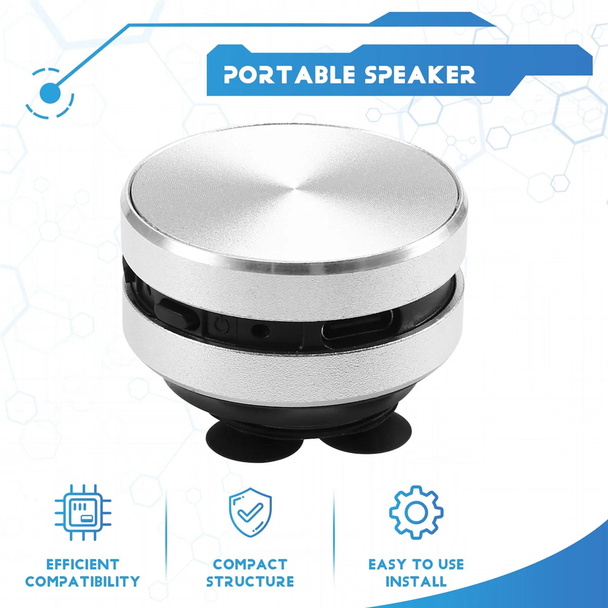 SMIEA Speaker Konduksi Tulang Kompatibel Portabel Speaker Bluetooth Suara Stereo (Perak)