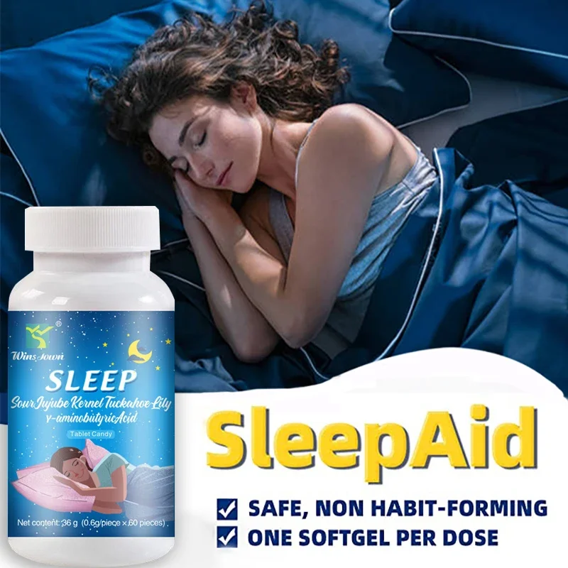 

1 Bottle 60 Pills Aminobutyric Acid Tablets Help Improve Sleep Sleep Faster Longer Chewing Tablets Health Food