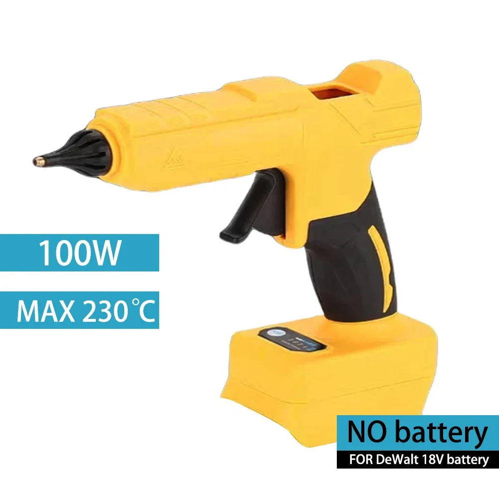 Pistola de Cola Quente Elétrica para Bateria Dewalt 18V, Pistola de Cola Quente Sem Fio, Bastão de Cola de 11mm, Pistola de Solda a Ar Quente (Sem Bateria)