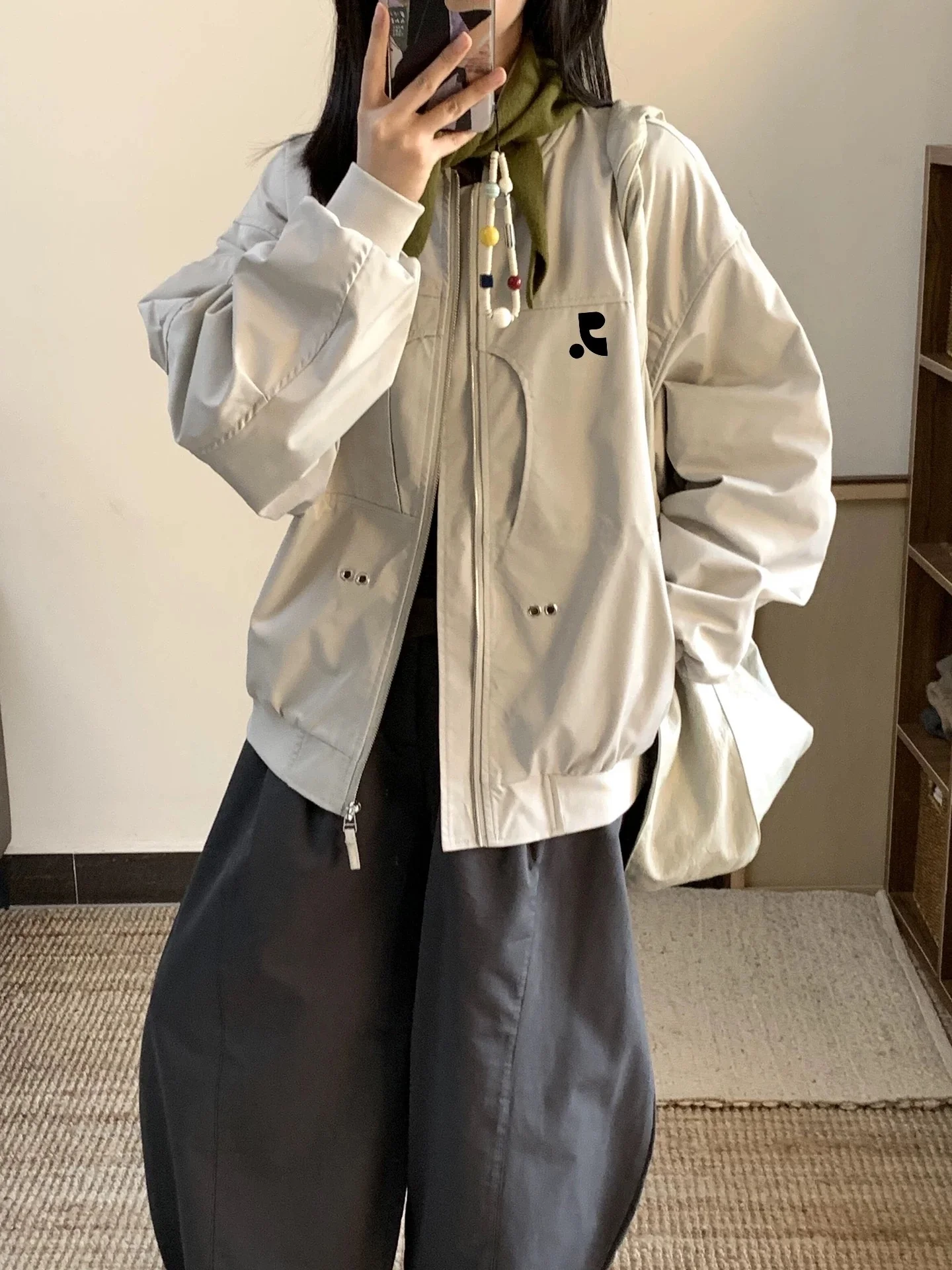 

Винтажная свободная женская куртка-пилот, весенне-осенняя маленькая верхняя одежда с дизайном Ence, Fem Pilot Jaet в стиле ретро