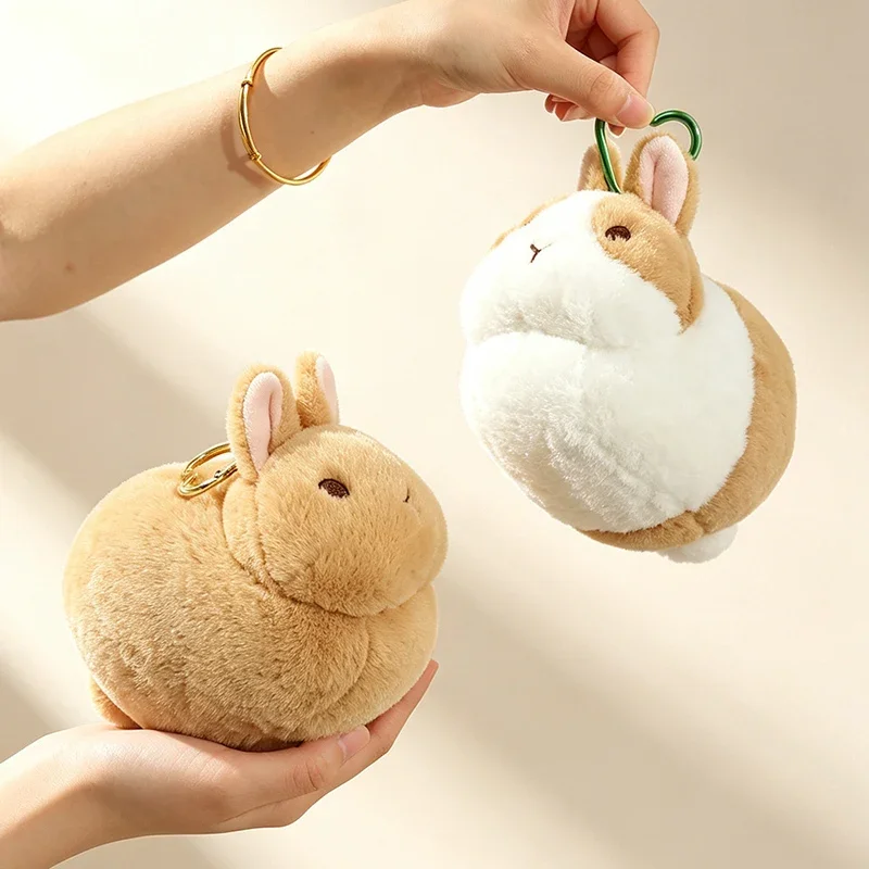15cm Mini Little Rabbit Plush Toys Soft Cozy Chubby Lifelike Bunny Hanging Doll Cute Keychain Bags Decor Kids Birthday Gift