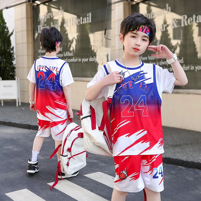 Boy and Girls Shirt Sportswear Kids Basketball Jersey Quick-drying Children Fashion ComfortableClothing Team Training Uniforms