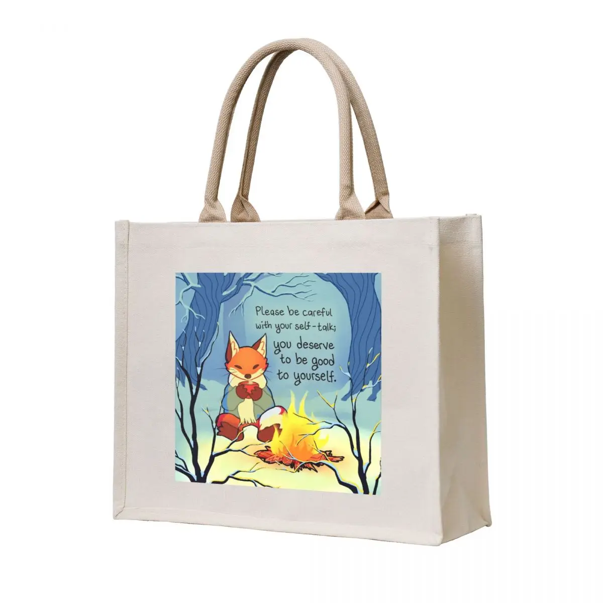 

Be Good to Yourself Cozy Winter Fox Tote Bag custom tote bag Women's bags Canvas shoulder bag Shopping bags