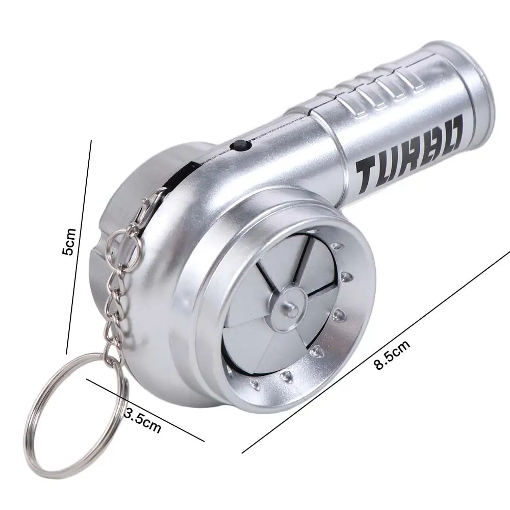 Fashion With Sound Turbo Key Chain Light Torch Glowing Turbocharging Pendant Plastic Spinning Simulation Turbo Boys Children