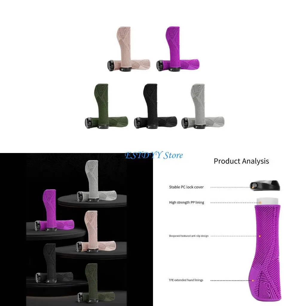 

G6DE 2pcs Comfortable Bike Hand Grip Bike Handlebars Grip Easyly Install Bike Grip