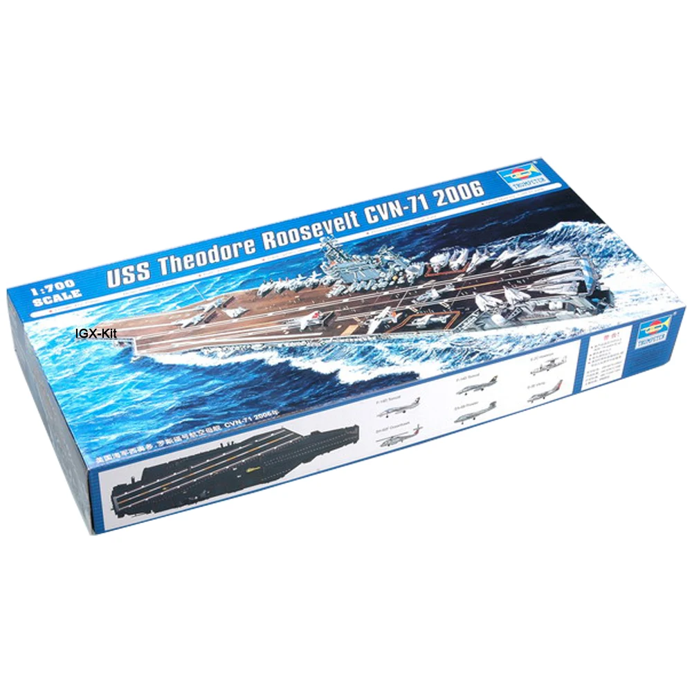 Trumpeter 05754 1/700 Scale USS Theodore Roosevelt CVN-71 Aircraft Carrier Ship Toy Hobby Assembly Plastic Model Building Kit