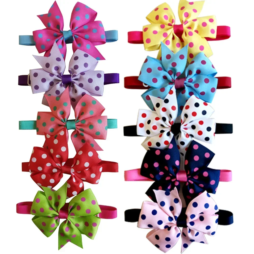 100pcs Pet Cat Dog Bow Ties Fashion Popular Pet Supplies Flower Pet Bowties Collar Pet Puppy Small Dog Grooming Accessories