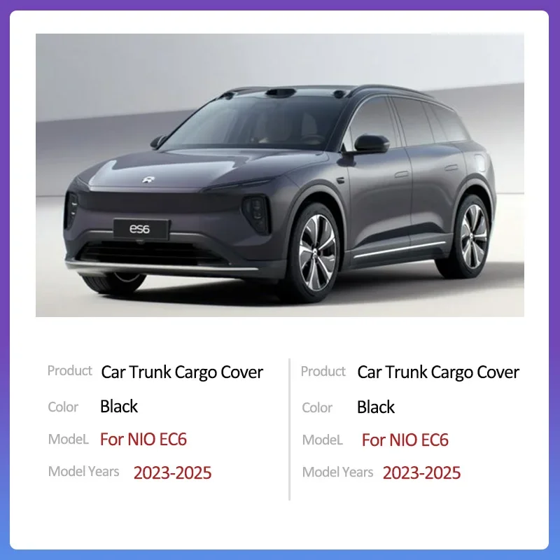 For NIO EC6 2023 2024 2025 Car Trunk Cargo Cover Retractable luggage Curtain Car Accessories Shield Sunshades Tail box storage