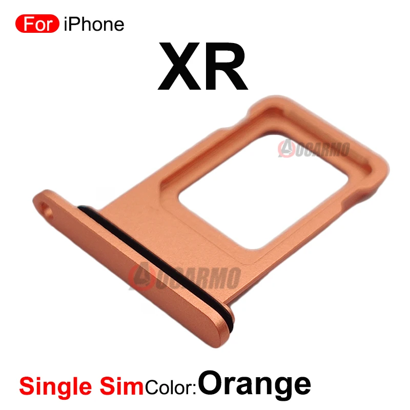 For iPhone XR Single & Dual Sim Tray SIM Card Slot Black Blue Red Orange Silver Replacement Parts