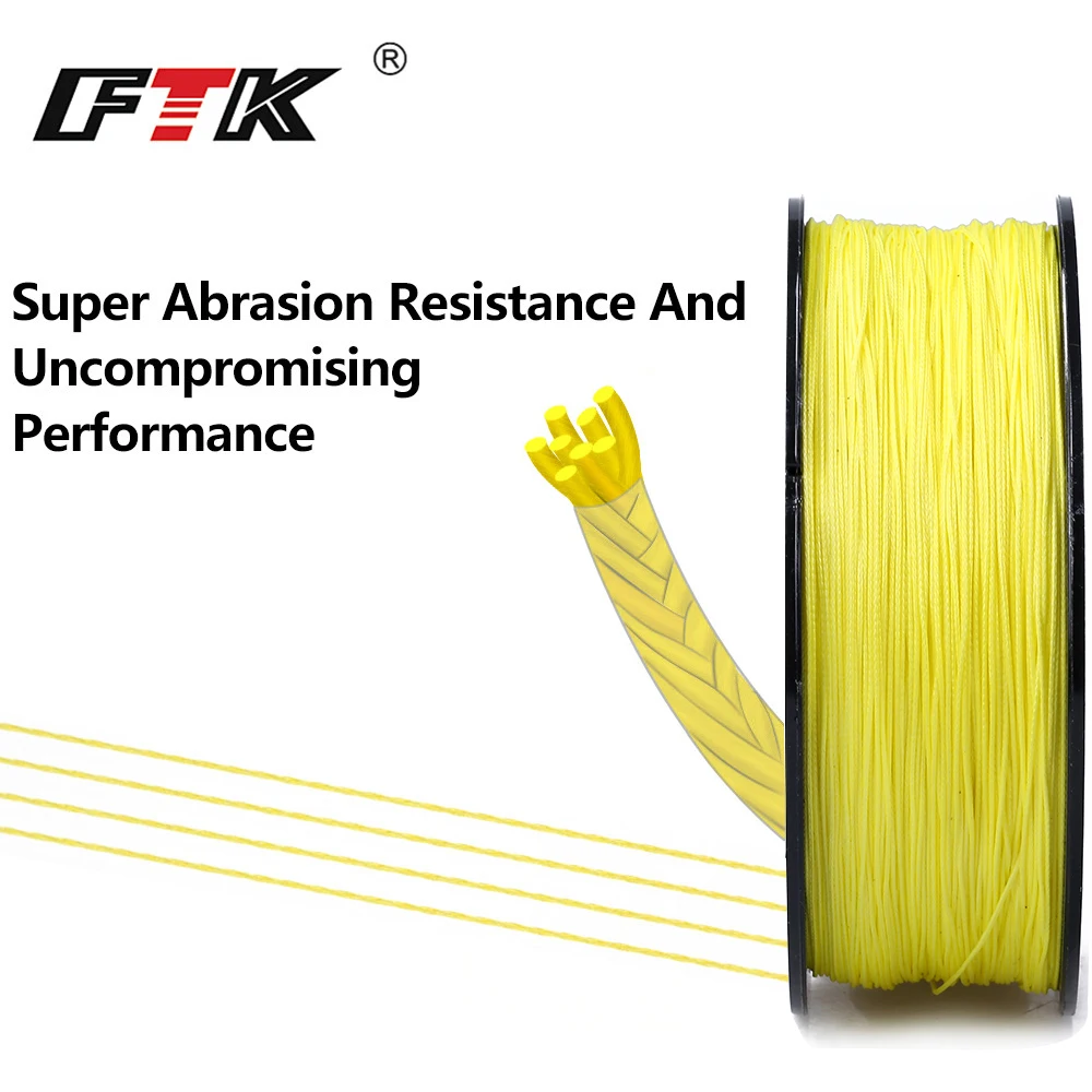 FTK Brand Fishing Line 150M 300M 500M 8 Strands Braided Fishing Line Multifilament PE Line 23-85LB