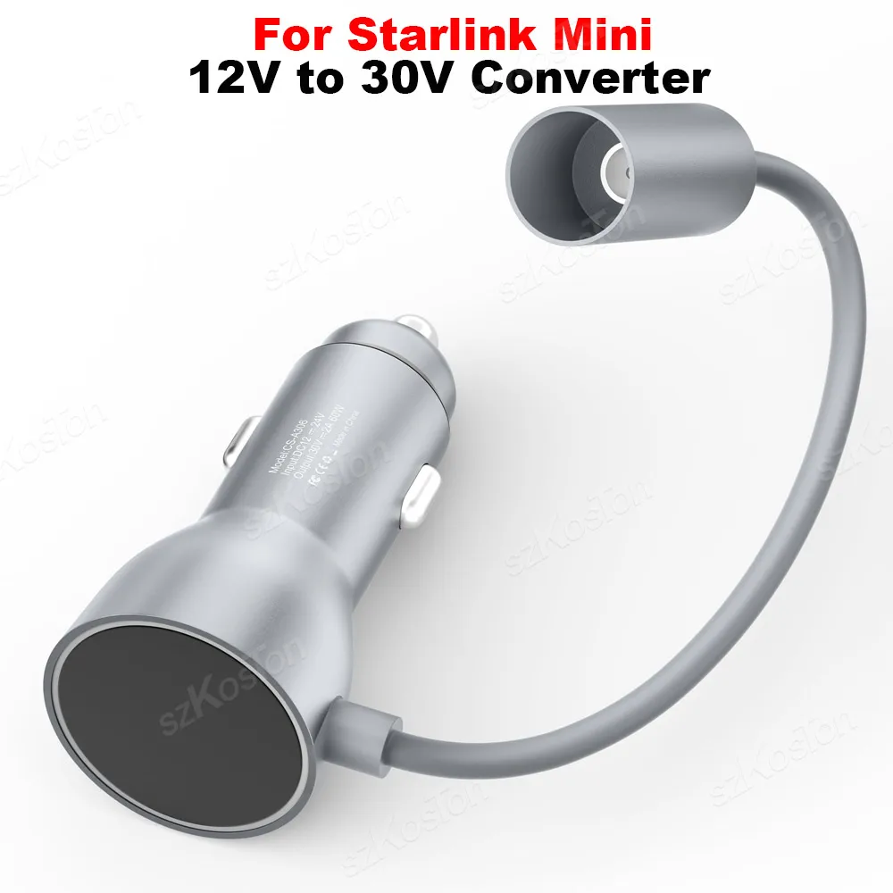 ل Starlink Mini DC تمديد كابل 12 فولت إلى 30 فولت تصعيد محول الطاقة مهايئ شاحن سيارة ولاعة السجائر محول التخييم