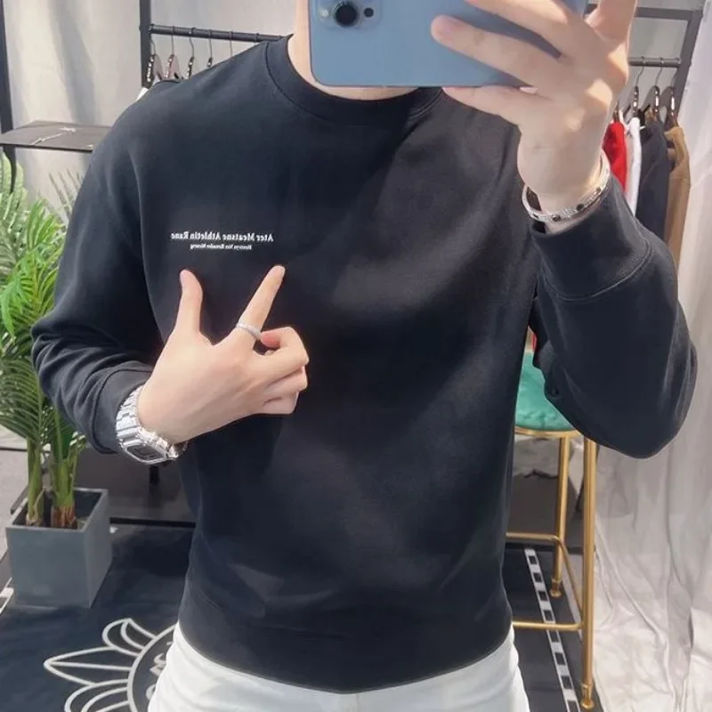 

Male Sweatshirt Harajuku Fashion Solid Men's Pullover New In Warm Loose Funny Cheap Simple High Quality One Piece Luxury Overfit